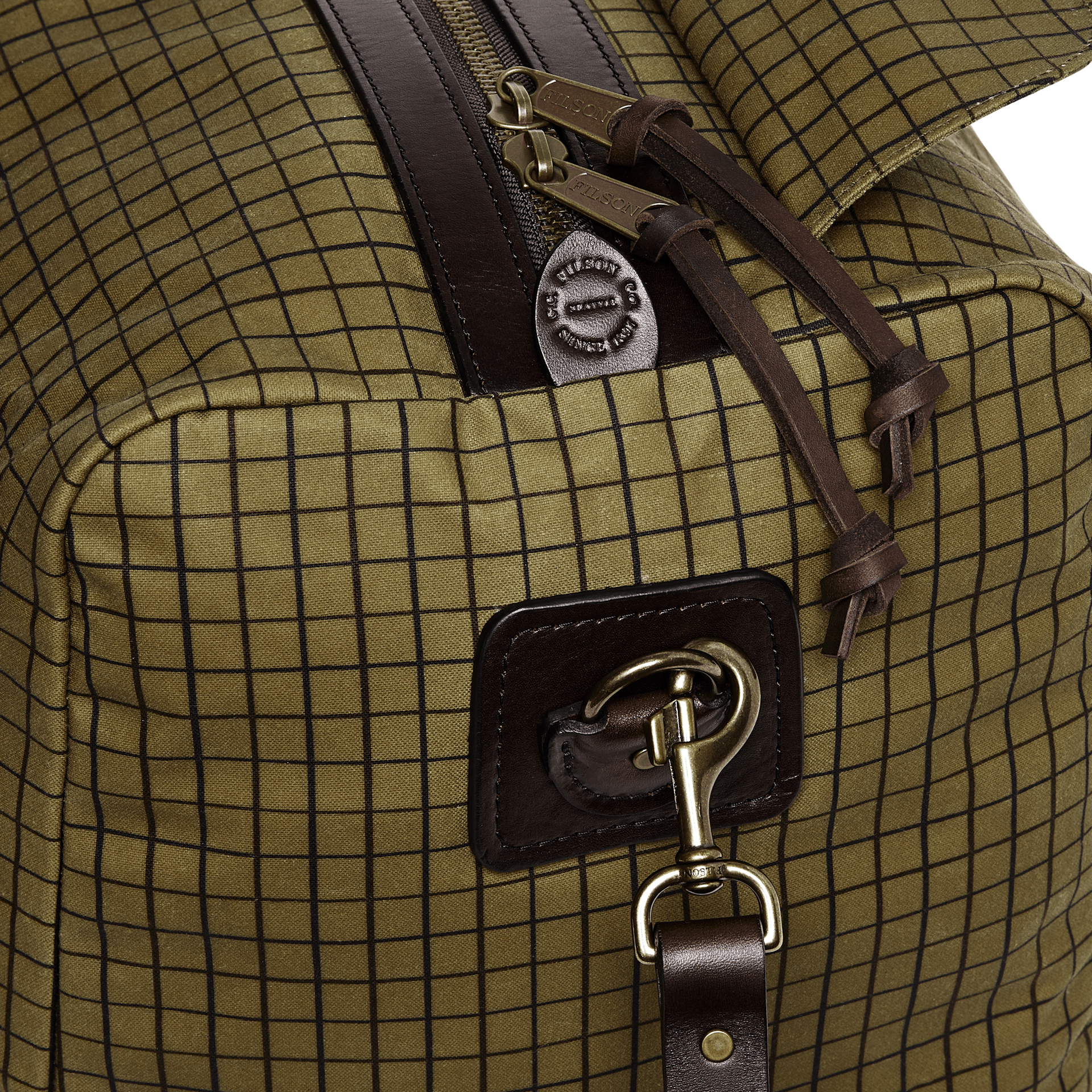 Rugged Filson duffle bag for men. 