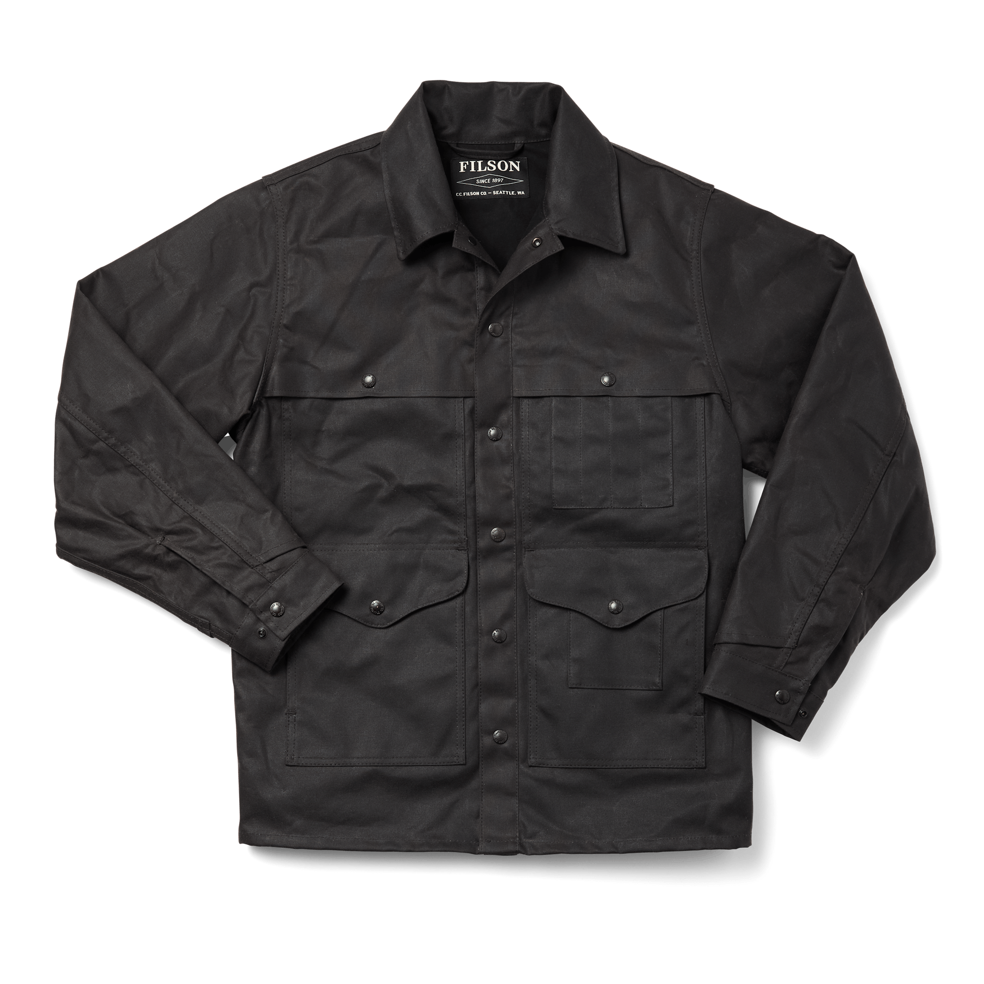 Filson Tin Cloth Short Lined Cruiser Jacket Black Shop