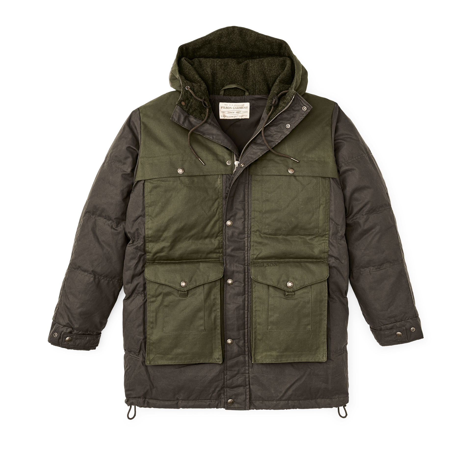Unlock Wilderness' choice in the Filson Vs Patagonia comparison, the Down Cruiser Parka by Filson