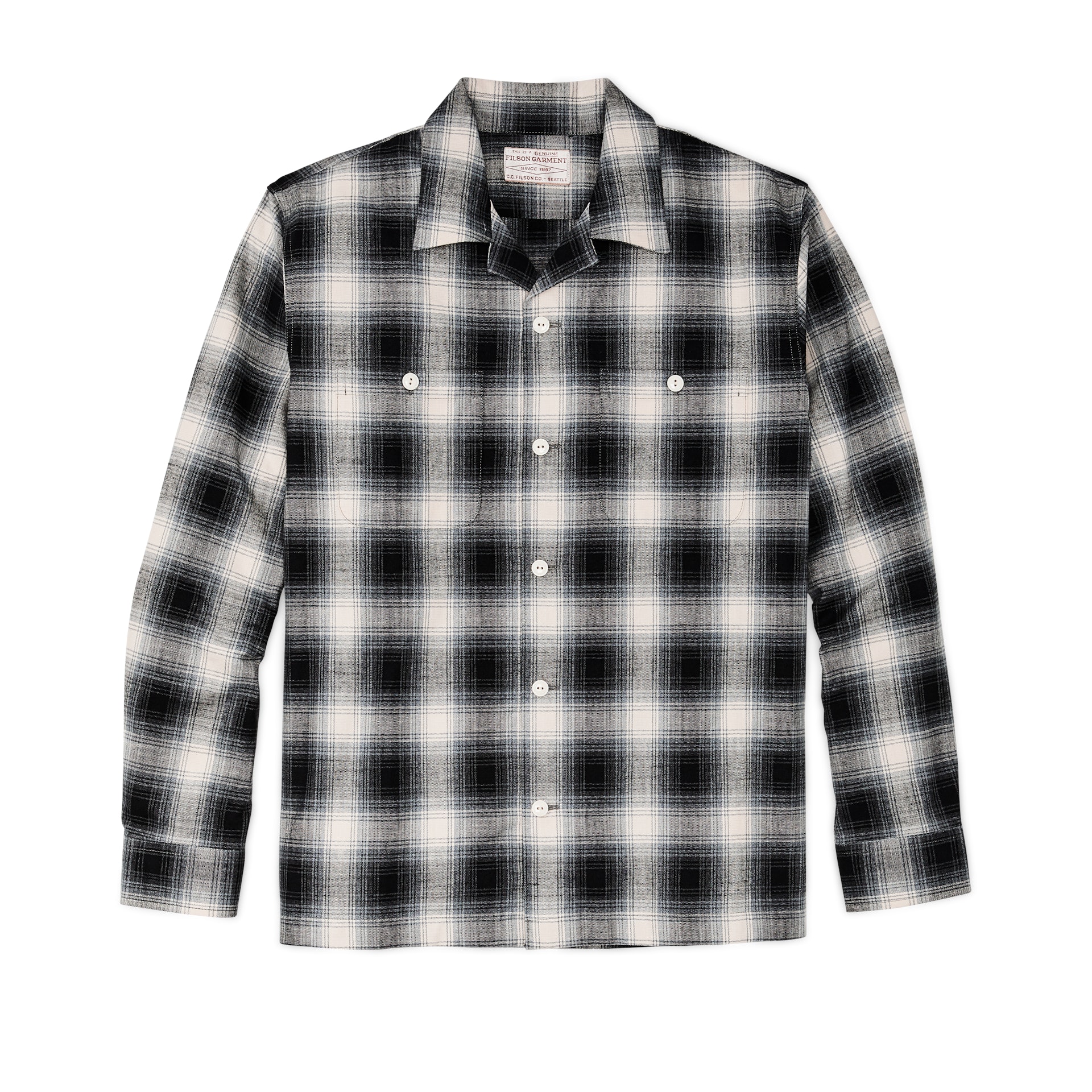 RUSTIC SHORT SLEEVE CAMP SHIRT Heartwood / navy / s by Filson Man, Men