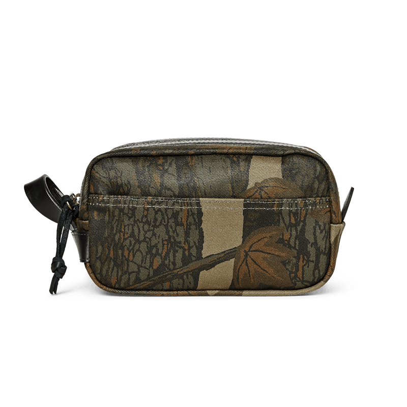 Leather Dopp Kit with Waxed Denim Mini Bag